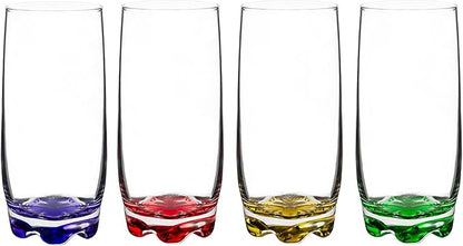 Vibrant Splash Water/Beverage Highball Glasses, 13.25 Ounce - Set of 4