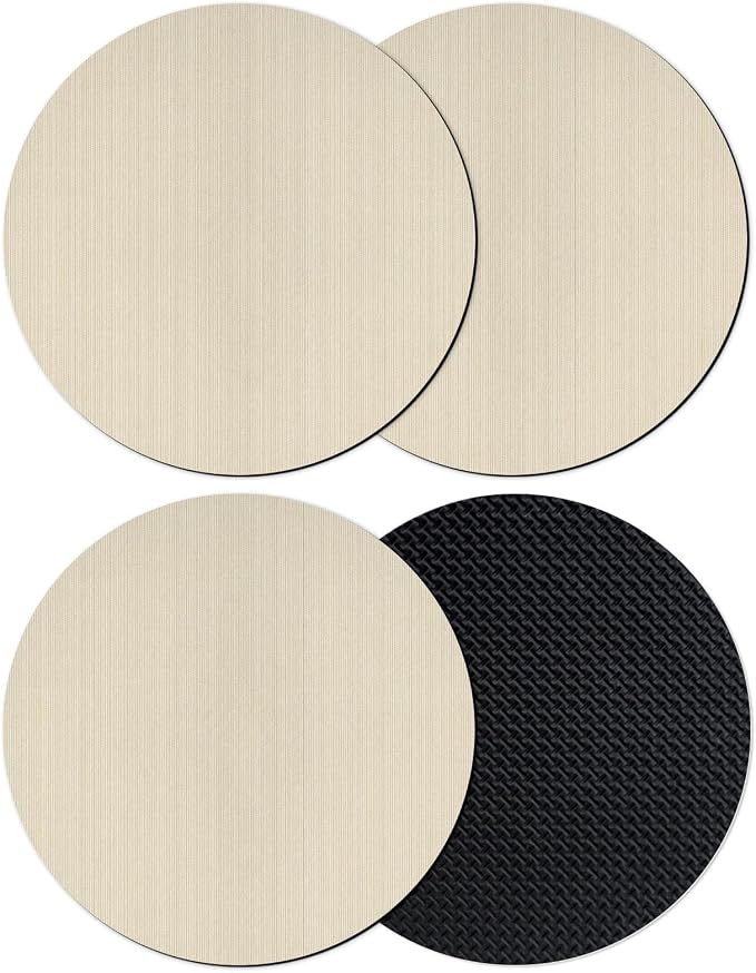 Cream Thin Lines Coasters Set of 4, Absorbent Coasters by Unknown