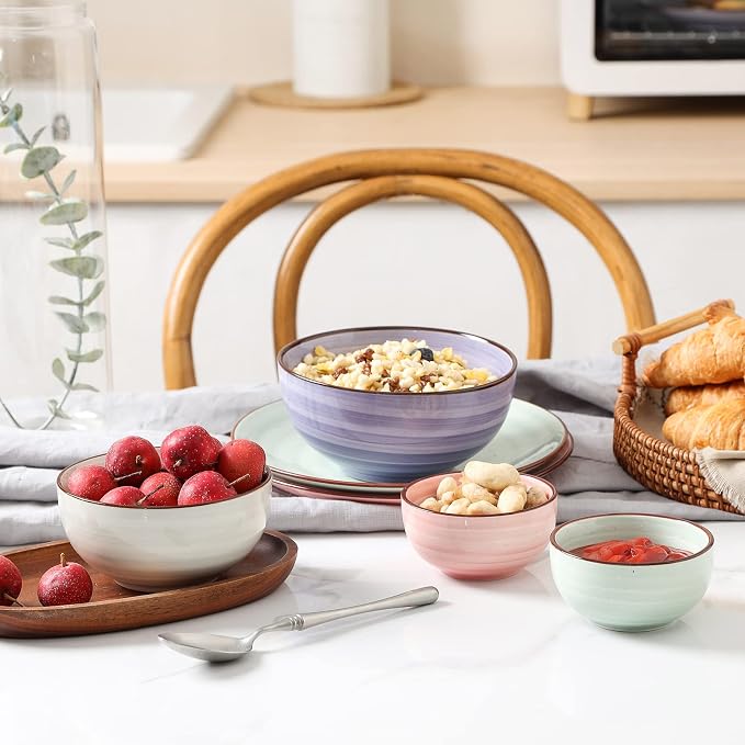 Selamica Ceramic 24 Oz Cereal Bowls Set, Deep Soup Bowls, 5.9 Inch Porcelain - Image 5