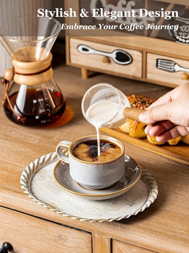 Gomakren 6oz Stackable Cappuccino Cups Set of 4 - Image 5