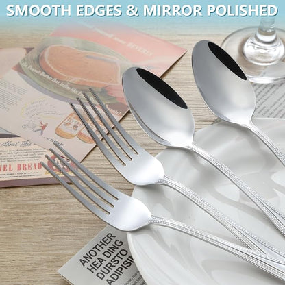 24 PCS Spoons and Forks Set, Food Grade Stainless Steel - Image 3