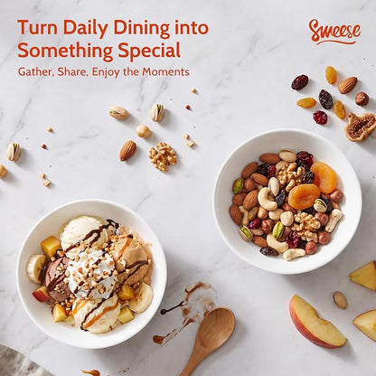 Sweese 10 oz Ceramic Bowls Set of 6, Oatmeal and Snacks, Stackable Small - Image 4