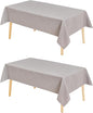 Hiasan 2 Pack Faux Linen Rectangle Tablecloth - Wrinkle and Stain Resistant Washable Table Cloth for Kitchen Dining Room Holiday Table Cover for Dinner, Stone, 70 x 120 Inch