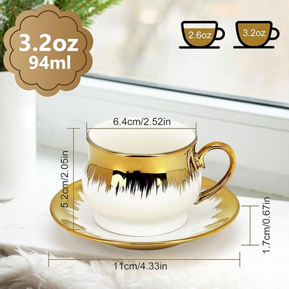 6 Pack 3.2oz Espresso Cups - Image 2