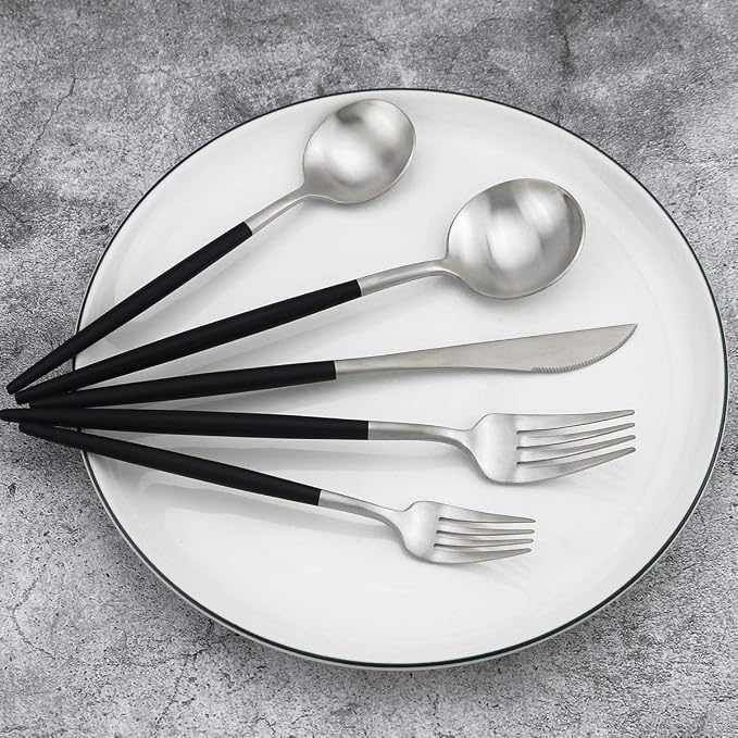20-Piece 18/10 Stainless Steel Flatware Silverware, Luxury Dinnerware Set - Image 5