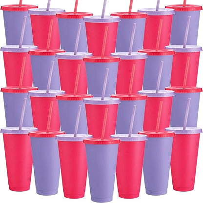 Honeydak 30 Pack Tumbler with Straw and Lid Bulk Cups by Honeydak