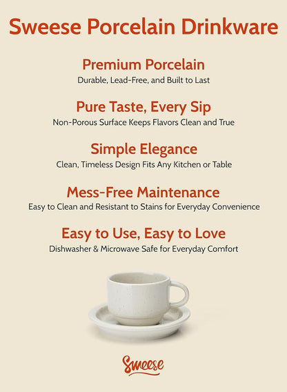 Sweese Porcelain Espresso Cups Set, 2.5 oz, - Image 7