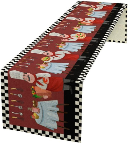 Chef Table Runner, Farmhouse Burlap Table Runners by Yearn+Jear