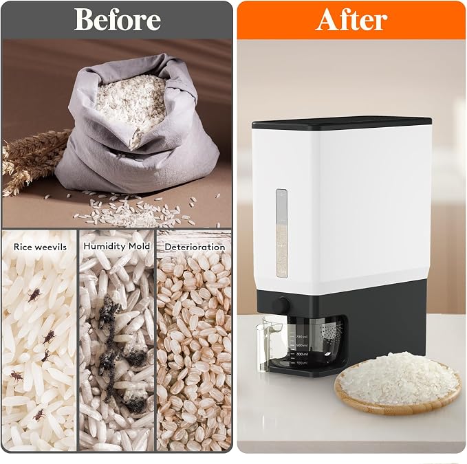 Lifewit Rice Dispenser 25 Lbs, Airtight Storage - Image 4