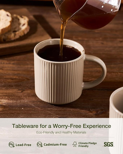 famiware Coffee Mug Set for 4, Star 12 oz Catering Mugs Cup Set - Image 8