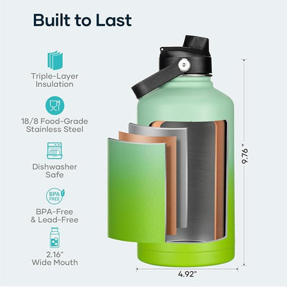 BUZIO 64 oz Insulated Stainless Steel Water Bottle - Image 4