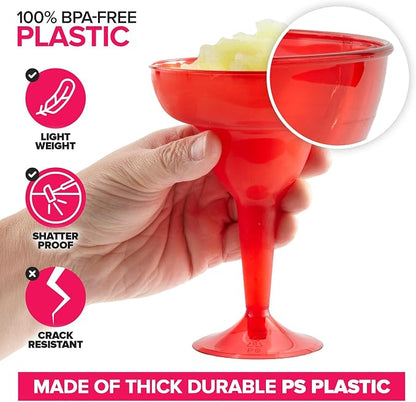 Stock Your Home Multicolor Plastic Margarita Glasses Disposable Decorations - Image 3