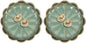 uxcell 2Pcs Ceramics Jewelry Plate, Sunflower Shape Key Holder Bowl for Entryway Table Decor Small Ring Tray Dish Gift for Women Girlfriend, Dark Green