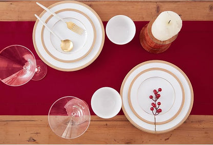 Solino Home Cotton Linen Table Runner Red, Hemstitch Collection 14 x 90 in | - Image 3