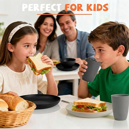 20 PCS Wheat Straw Plates and Bowls Sets, Kids Dishes Dinnerware Sets - Image 6