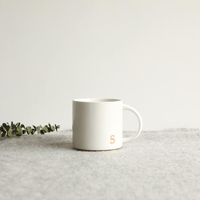 COLLECTIVE HOME Ceramic Coffee Mug, 15 oz Monogram Cup - Image 8