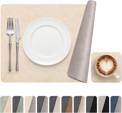 Vinyl Placemats Set of 4, Dual Sided Place Mats by Banchif