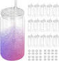 AZEAM 16 PCS Plastic Snow Globe Tumbler, 16 Oz Double Wall Snow Globe Cups | by AZEAM