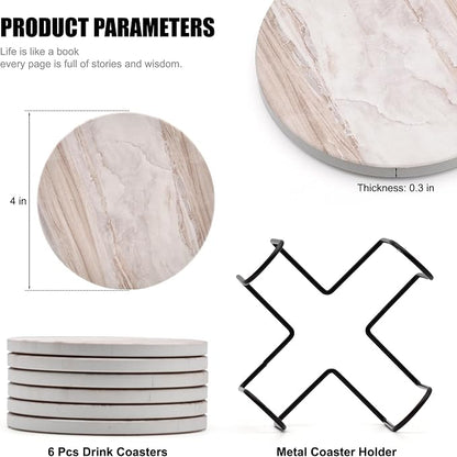6Pcs Absorbent Coasters Set - Image 2