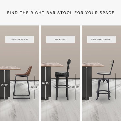 Signature Design by Ashley Haddigan Upholstered Barstool, 2 Count, Slat Back Design, Cushioned Seat, Wood, 25.5" H, Dark Brown
