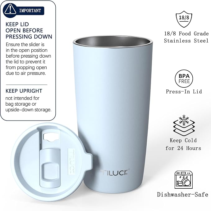 TILUCK 20 oz Insulated Coffee Tumbler - Image 2