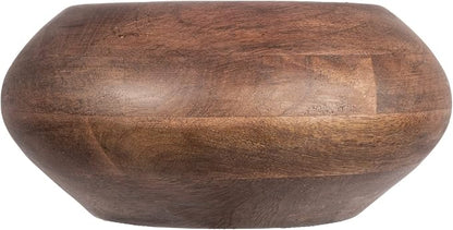 Bloomingville Modern Round Wood Bowl, Walnut Finish - Image 2