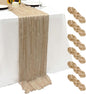 6Pack Beige Cheesecloth Table Runner 17x108 inch Beige Table Runner | Boho by Seveups