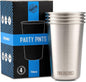 Real Deal Steel Stainless Steel 16 oz Pint Cups Stackable Single Wall Tumblers by RDS