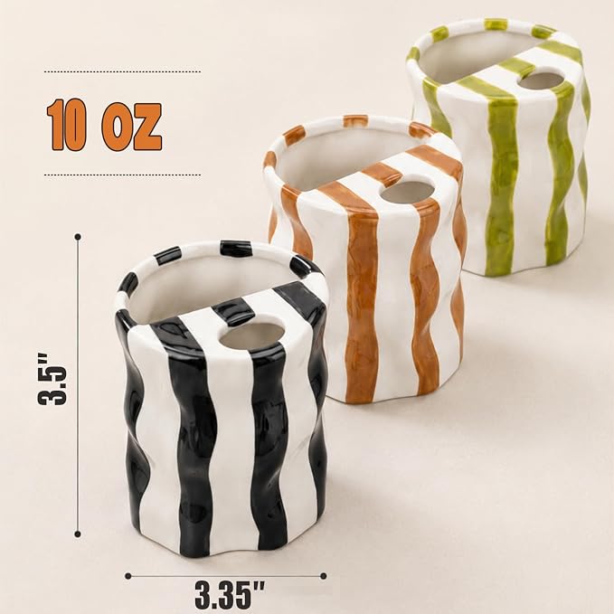 Espresso Cups Ceramic Coffee Mug Series European Striped Dot Coffee Cup And - Image 6