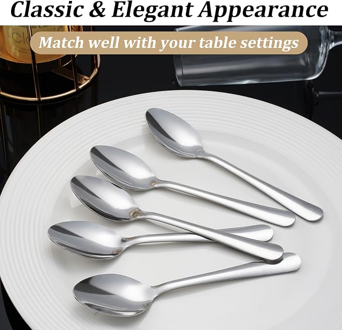 Windsor 96-Piece Set Stainless Steel Teaspoons, Tea Spoons | 5.9-Inch Food - Image 7