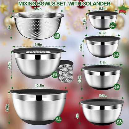 DUTZUN Mixing Bowls with Lids Set - Image 2