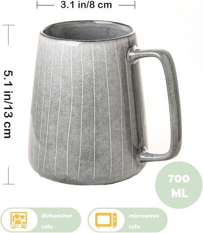 Large Ceramics Coffee Mugs, 24 OZ, Large Handle Design, Extra Large Tea and - Image 2