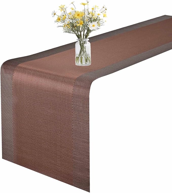 GIVERARE Table Runner, 12x72in Heat-Resistant Woven Vinyl Long Tabletop by GIVERARE
