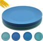 10 inch Wheat Straw Plates, Unbreakable Flat Dinner Plate Set of 8, BPA Free Dishwasher & Microwave Safe Reusable Salad Camping for Kids Kitchen (4 Color)