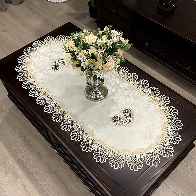 Coffee Tablecloth for Living Room Center Table Doilies Embroidery Lace - Image 5
