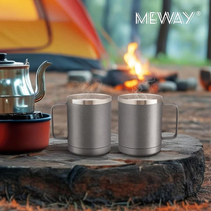 MEWAY 12oz Coffee Mug With Handle 2 Pack Bulk, Stainless Steel Insulated Travel - Image 7