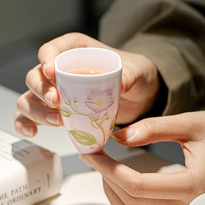 KAMMAK Ceramic Tea Cups Set of 2, 2.1 oz, Vintage Small Teacups, 709N | Hand - Image 4