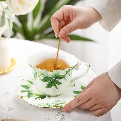 Country Roses Porcelain Tea Cup and Saucer Set - Image 4