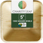Charity Leaf Disposable Palm Leaf 5" Square Bowl (1000 pcs) Dipping Bowls | Bamboo Like| All Natural and Biodegradable | Charcuterie Boards, BBQs, and Parties