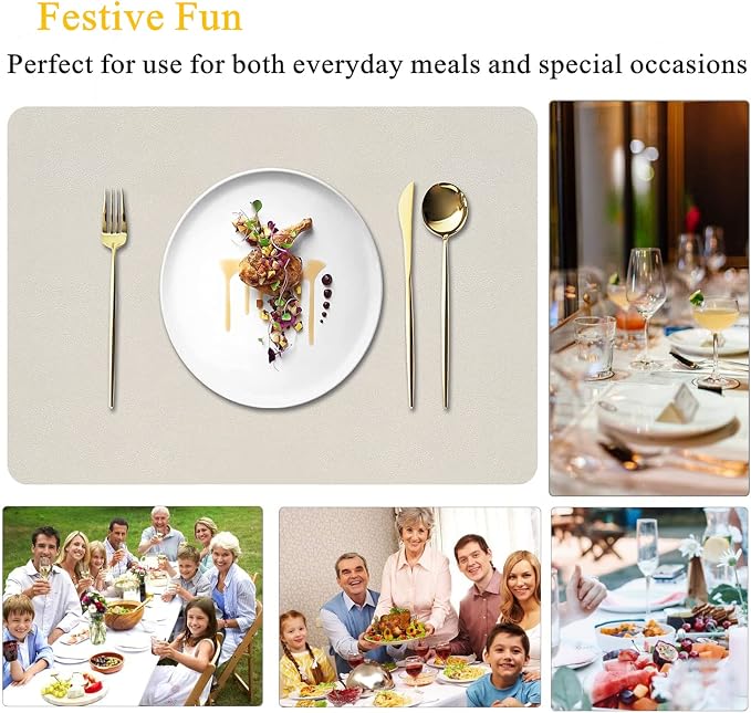 Placemats Set of 6, Faux Leather Place Mats - Image 7