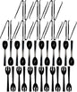 Party Essentials Plastic Party Buffet Serving Utensils Kit, Spoons/Forks/Tongs by PartyEssentials