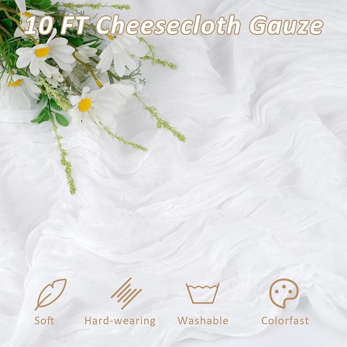 Cheesecloth Table Runner, 120 Inch 10 FT, 35x120 Inches Boho Rustic Cheesecloth - Image 3