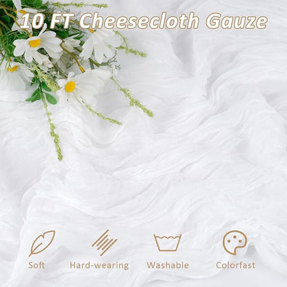 Cheesecloth Table Runner, 120 Inch 10 FT, 35x120 Inches Boho Rustic Cheesecloth - Image 3