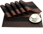 SHACOS Placemats Set of 6 Woven Vinyl Place Mats by SHACOS