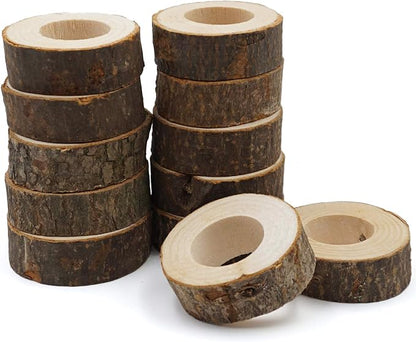 Handcrafted Rustic Wooden Napkin Rings Wood Napkin Holder - Image 3