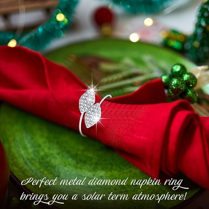 Hotop 100 Pcs Silver Napkin Rings Set - Image 4
