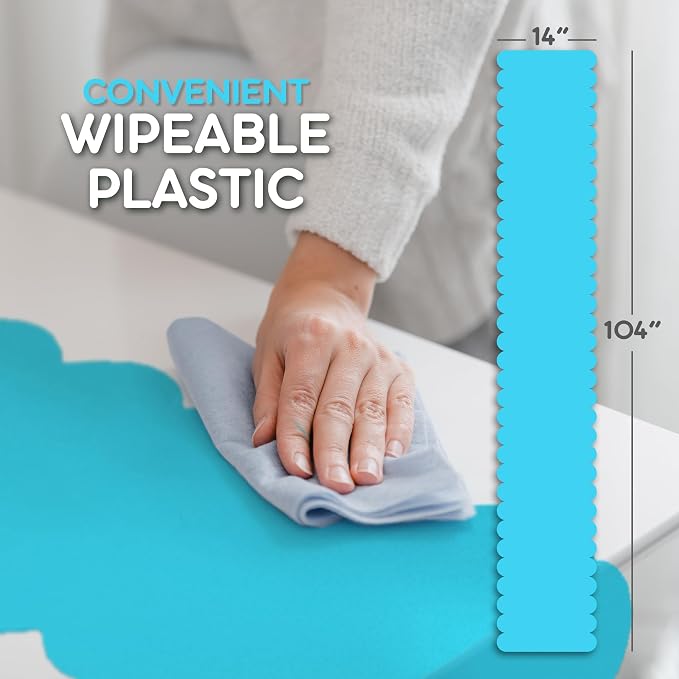 Turquoise Scallop Table Runner, Disposable Plastic, 5 Pack - Image 6