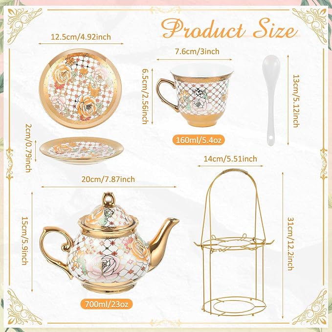 Zhehao 20 Pcs Porcelain Tea Set - Image 2