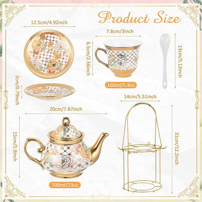 Zhehao 20 Pcs Porcelain Tea Set - Image 2