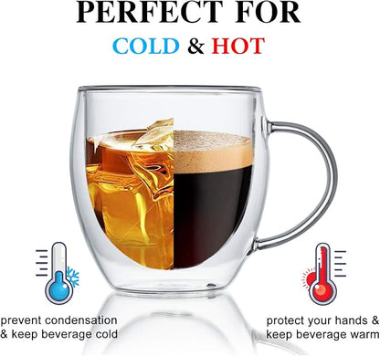KitchenTour Insulated Coffee Mug 8 oz- Double Wall Glass Coffee Cup - Image 3
